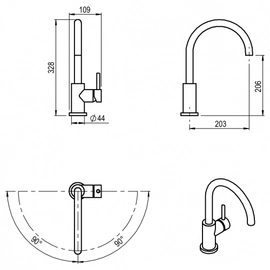 Griferia de cocina Hidromet Discovery Curve 905 negro