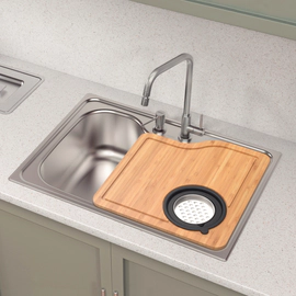 Bacha de cocina Tramontina 68x48 morgana 60fx satinado con accesorios