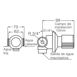 Grifería de baño FV pressmatic mezcladora de pared 0341-CR