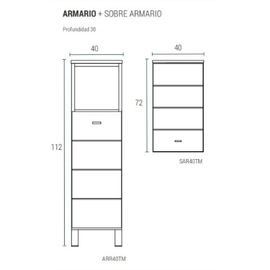 Armario con repisa Schneider Terra Matrix 40cm Wengue