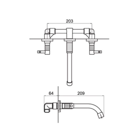 Griferia lavatorio de pared Andez Black Cromo 550.18.1.04.04