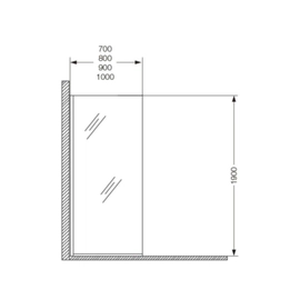 Mampara alta fija Ferrum Khios 90x190 KHI-MP-038-NS