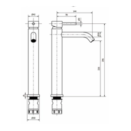 Griferia de lavatorio Piazza Sensus Monoc Alto cr 10802