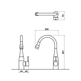 Griferia baño Andez Lavatorio Monocomando Bajo Wine