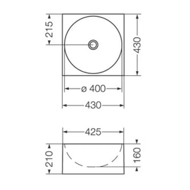 Bacha de baño Ferrum armonica cubo blanca LWDF-B