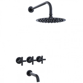 Griferia de ducha Hidromet c/transf cruz black 4503