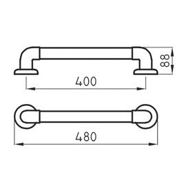 Barral recto Ferrum 40 cm traful negro ESP-BR-013-NE