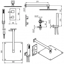 Griferia de baño Hidromet Ducha 2 vias c/duchador cr 3505