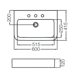 Bacha de baño Ferrum trento 3AG blanco TRE-MS-301-BL