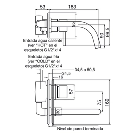 Grifería de lavatorio FV temple monocomando 0206/87-CR