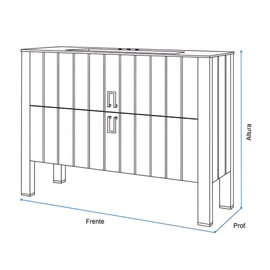 Vanitory Campi deck 100 gris con mesada 3AG