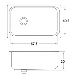 Bacha de cocina Mi Pileta encastrable simple 410 E