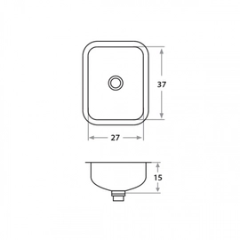 Bacha de cocina Mi Pileta Bajo mesada simple 201
