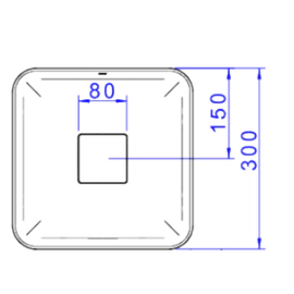 Bacha Deca de apoyo Slim cuadrada negro mate L.11030.94