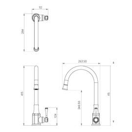 Griferia de cocina Monocomando Andez Antique cr 0400.40.1.04.04