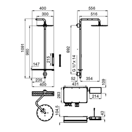 Grifería de ducha FV monocomando termostático 0130/N4-CR