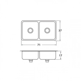 Bacha de Cocina Mi Pileta Bajo mesada doble Ac 786