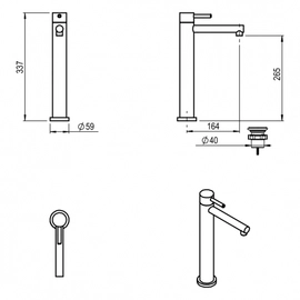Griferia de lavatorio Hidromet One black Alta monoc 3015
