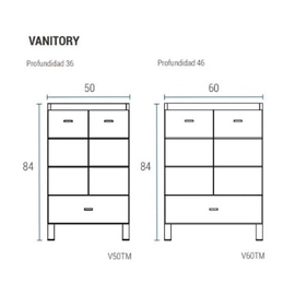 Mueble Schneider Terra Matrix Blanco 60cm V60TM sin mesada