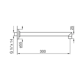 Brazo de ducha FV gredos 0140/C8-D-CR