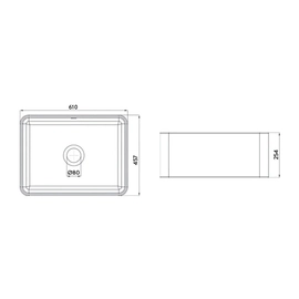 Bacha de cocina Peirano de embutir negra BCH16N