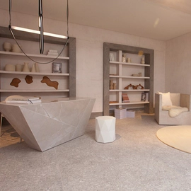 Porcelanato Vite 120x120 granza light grey out 2ª