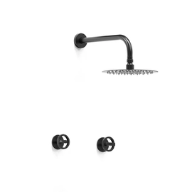 Griferia ducha Ring Hidromet 200MM black 11509negro