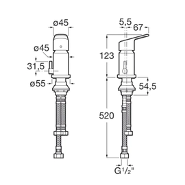 Griferia bidet coral monocomando cromo Roca