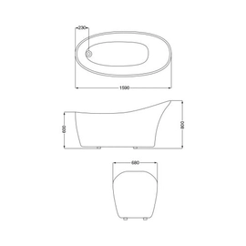 Bañera Ferrum KHIOS Clásica Blanco KHI-IS-007-BL