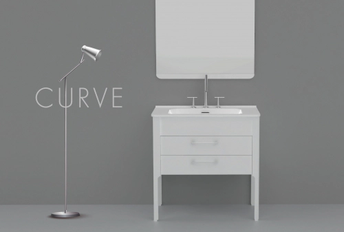 Mueble Campi Curve 60 blanco con mesada 3 ag CU60CAL3