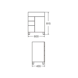 Mueble Ferrum Cadria bco c/ pie 60x46 CDR-MB-010-BL