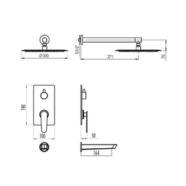 Griferia de ducha c/transf monocomando Hidromet Space cromo 9603CRCR