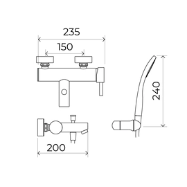 Griferia de ducha ext Estalgrif Arona Negra