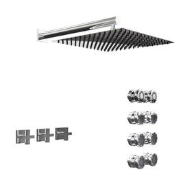 Griferia de Ducha 2V c/Escocesa Block cruz negra 03457cr