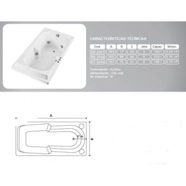 Bañera Versailles Sofia 80 solo casco 183x120 bco