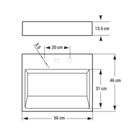 Bacha Deca-AQ Recta de apoyo negro mate L87.94