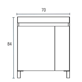 Vanitory Schneider 70cm aqua sin mesada blanco texturado