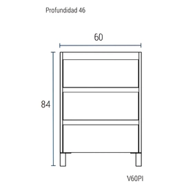Vanitory Schneider piano 60x46cm con mesada 1AG