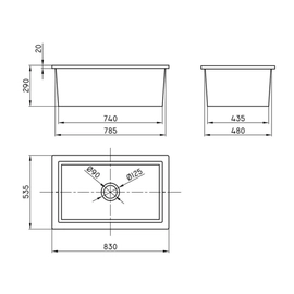 Bacha de cocina Ferrum country grande PIL-PC-003-BL