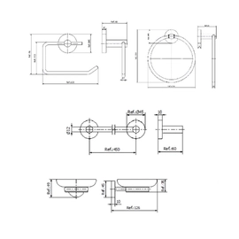 Accesorios de baño Sensus set 6 pzas. Acero 73229