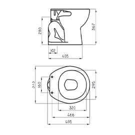 Inodoro corto Ferrum andina blanco AN-IN-006-BL
