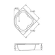 Casco de bañra Ferrum 144x144x50 bali acrílico blanco BAL-BA-001-BL