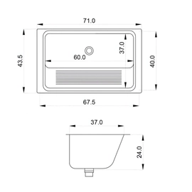 Bacha de lavadero Mi Pileta 70x34x24 Bajomesada 420LE