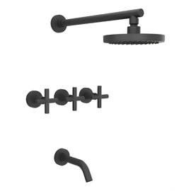 Grifería bañera c/transf. cruz Estalgrif Maverick Advance black 999/030-10