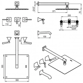 Griferia de ducha Hidromet New Castle lever c/transf black