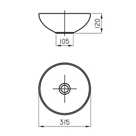 Bacha de lavatorio Ferrum persis de apoyo celeste PRS-BH-092-CE