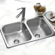 Bacha de cocina Mi Pileta 65x37x18 encastrable esquin doble 305E