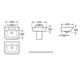 Lavatorio Roca the gap 500 blanco A327476000