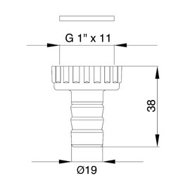 Union para manguera FV 13 mm jardin rosca 0416.01.11.0-B