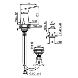 Grifería de bidet FV M4 compacta monocomando 0189/M4-CR
